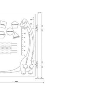 Eco-Pro Interaktivni panel dinosaurus metal N12 Dimensions