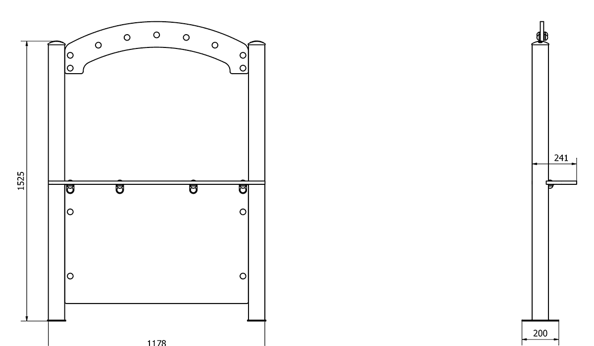 Eco-Pro Interaktivni panel prodavnica - metal N06 Dimensions