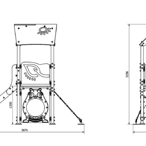 Eco-Pro Kula sa toboganom 1200 - metalna konstrukcija TM02 Dimensions