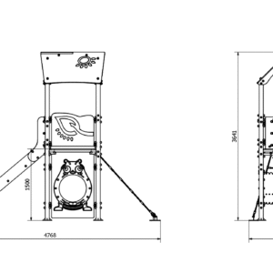 Eco-Pro Kula sa toboganom 1500 - metalna konstrukcija TM03 Dimensions