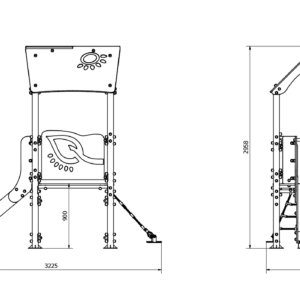 Eco-Pro Kula sa toboganom 900 - metalna konstrukcija TM01 Dimensions