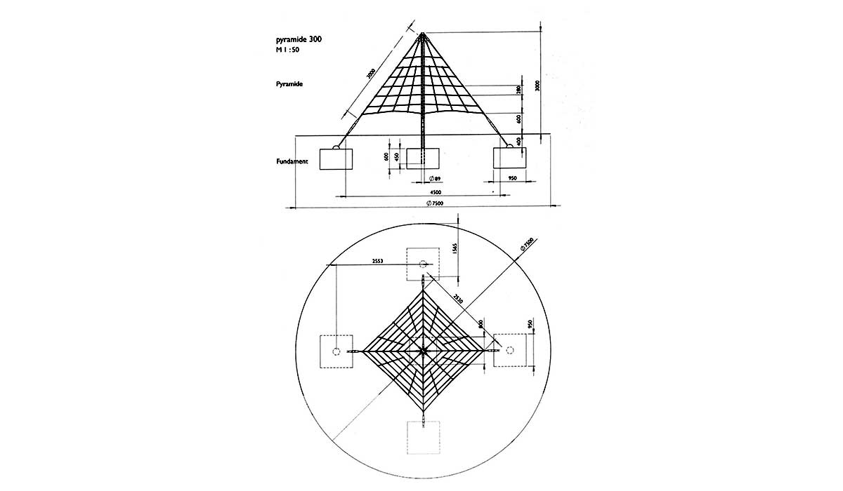 Eco-Pro Penjalica Piramida 3m P01 Dimensions